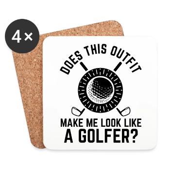 Golfplatz zum Golfen Golf - Untersetzer (4er-Set) - Weiß - Vorne