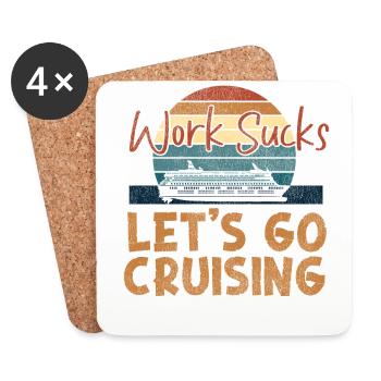Cruise Ship Vacation Retro Vintage - Untersetzer (4er-Set) - Weiß - Vorne