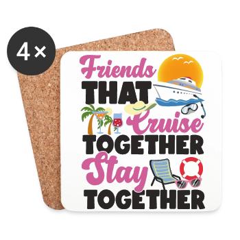 Cruise Ship Vacation Friends - Untersetzer (4er-Set) - Weiß - Vorne