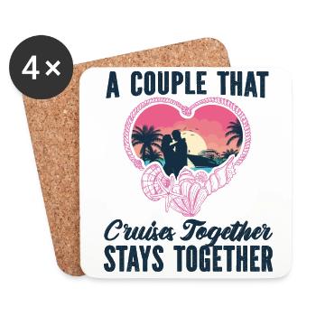 Cruise Ship Vacation Couples - Untersetzer (4er-Set) - Weiß - Vorne