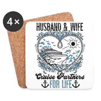 Cruise Ship Vacation Marriage - Untersetzer (4er-Set) - Weiß - Vorne
