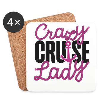Cruise Ship Vacation Girl Crazy - Untersetzer (4er-Set) - Weiß - Vorne