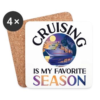Bateau de croisière Vacances Fille Croisière - Dessous de verre (lot de 4) - blanc - Devant