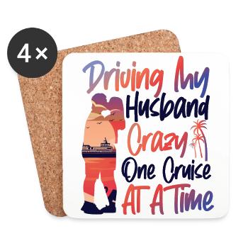 Cruise Ship Vacation Husband Wife - Coasters (set of 4) - white - Front