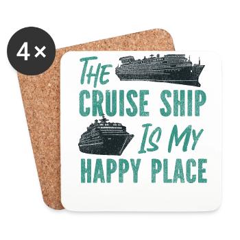 Cruise Ship Vacation Vintage The - Coasters (set of 4) - white - Front