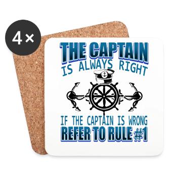 Voiliers Capitaine de bateau - Dessous de verre (lot de 4) - blanc - Devant