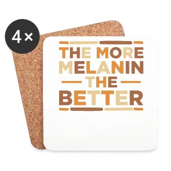 The more melanin, the better Proud Melanated - Coasters (set of 4) - white - Front