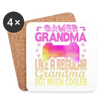 Gamer Oma - Untersetzer (4er-Set) - Weiß - Vorne