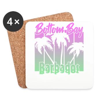 Vintage Bottom Bay Barbados Sunset - Coasters (set of 4) - white - Front