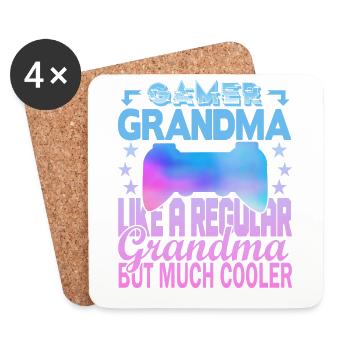 Gamer Oma - Untersetzer (4er-Set) - Weiß - Vorne
