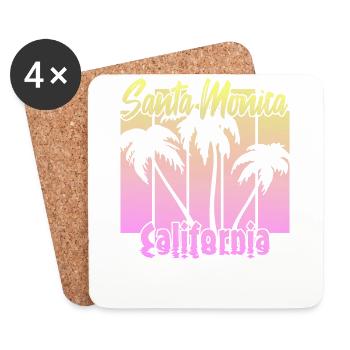 Santa Monica California - Coasters (set of 4) - white - Front