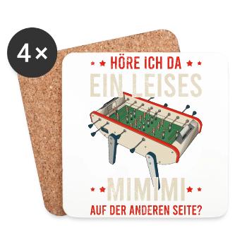 Tischfussball Geschenk Fans Wuzler Tischfussball - Untersetzer (4er-Set) - Weiß - Vorne