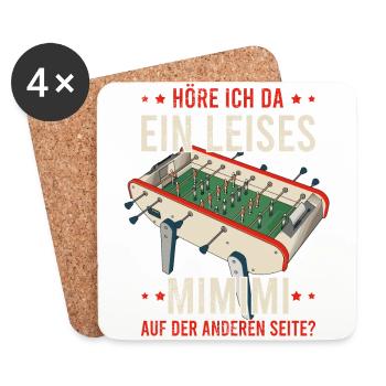 Tischfussball Geschenk Fans Wuzler Tischfussball - Untersetzer (4er-Set) - Weiß - Vorne