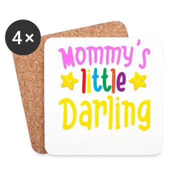 Mommy's Little Darling Cute Kiddie Stars Kinder - Untersetzer (4er-Set) - Weiß - Vorne