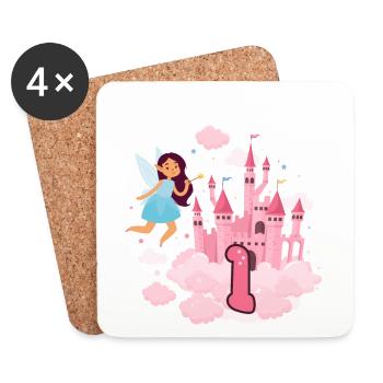 This fairy is now 1 magical castle 1. - Coasters (set of 4) - white - Front