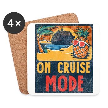 Cruise Ship Vacation Vintage On - Untersetzer (4er-Set) - Weiß - Vorne