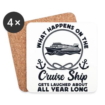 Cruise Ship Vacation What Happens - Untersetzer (4er-Set) - Weiß - Vorne
