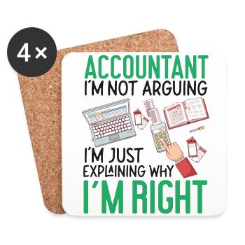 Accountant Bookkeeper Accounting - Coasters (set of 4) - white - Front