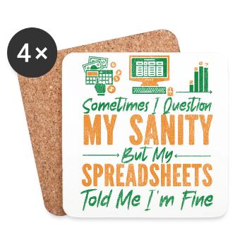 Accountant Bookkeeper Accounting - Coasters (set of 4) - white - Front