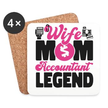 Accountant Bookkeeper Accounting - Coasters (set of 4) - white - Front