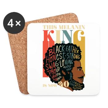 This Melanin King is Now 40 Juneteenth 40th - Coasters (set of 4) - white - Front