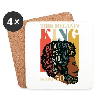 This Melanin King is Now 50 Juneteenth 50th - Coasters (set of 4) - white - Front