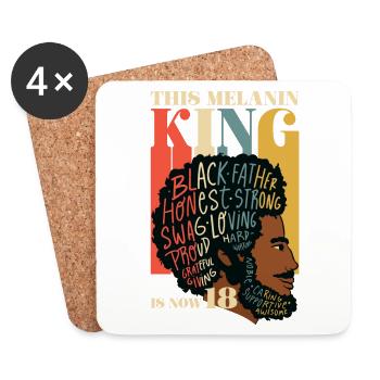 Dieser Melaninkönig Ist Jetzt 18 Juneteenth 18. - Untersetzer (4er-Set) - Weiß - Vorne