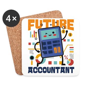 Accountant Bookkeeper Accounting - Coasters (set of 4) - white - Front