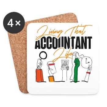 Accountant Bookkeeper Accounting - Coasters (set of 4) - white - Front