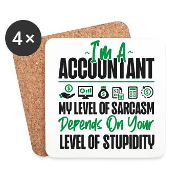 Accountant Bookkeeper Accounting - Coasters (set of 4) - white - Front