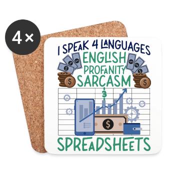 Accountant Bookkeeper Accounting - Coasters (set of 4) - white - Front