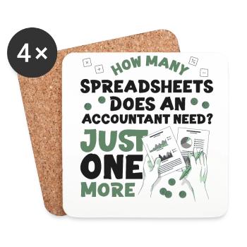 Accountant Bookkeeper Accounting - Coasters (set of 4) - white - Front