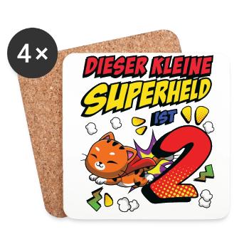 Dieser Kleine Superheld Ist 2 Cat Owner 2nd - Untersetzer (4er-Set) - Weiß - Vorne