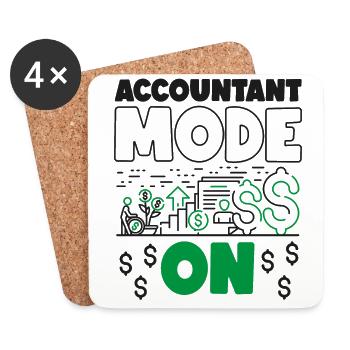 Accountant Bookkeeper Accounting - Coasters (set of 4) - white - Front