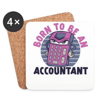 Accountant Bookkeeper Accounting - Coasters (set of 4) - white - Front