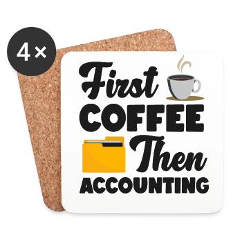Accountant Bookkeeper Accounting - Coasters (set of 4) - white - Front