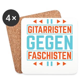 Gitarristen gegen Rassisten Punk Antirassismus - Untersetzer (4er-Set) - Weiß - Vorne