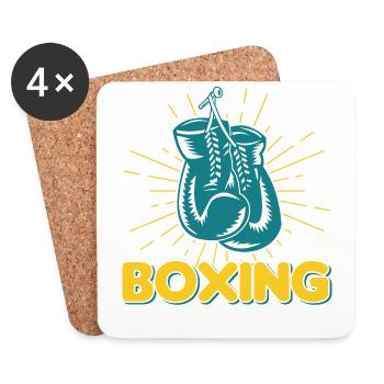 Boxen Martial Arts Boxing Box Club Boxer - Untersetzer (4er-Set) - Weiß - Vorne