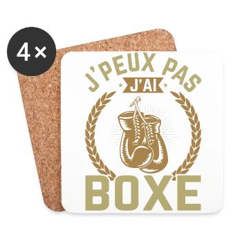 Boxen Arts Martiaux Boxe Box Club Boxeur - Dessous de verre (lot de 4) - blanc - Devant