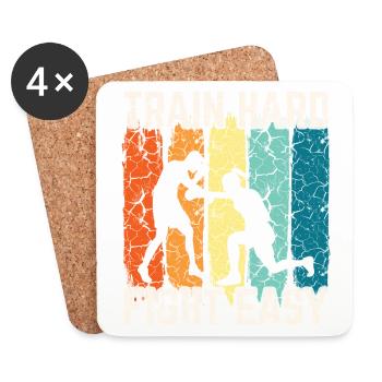 Boxen Arts Martiaux Boxe Box Club Boxeur - Dessous de verre (lot de 4) - blanc - Devant