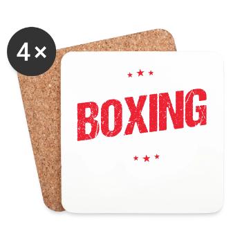 Boxen Arts Martiaux Boxe Box Club Boxeur - Dessous de verre (lot de 4) - blanc - Devant