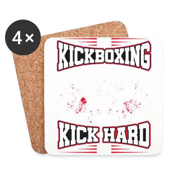 Kickboxer Martial Arts Kickboxing Kickboxen - Untersetzer (4er-Set) - Weiß - Vorne