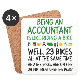 Accountant Bookkeeper Accounting - Coasters (set of 4) - white - Front