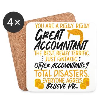Accountant Bookkeeper Accounting - Untersetzer (4er-Set) - Weiß - Vorne