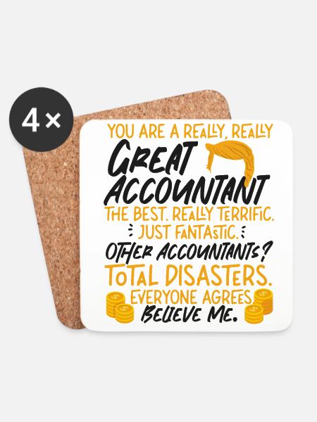 Accountant Bookkeeper Accounting - Coasters (set of 4) - white