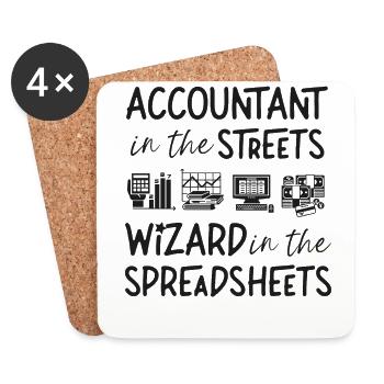 Accountant Bookkeeper Accounting - Coasters (set of 4) - white - Front