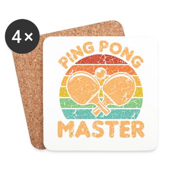 Table Tennis Ping Pong Player Club Outfit! - Dessous de verre (lot de 4) - blanc - Devant