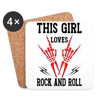 Rock and Roll Girl - Coasters (set of 4) - white - Front