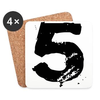 Maillot 5 numéros - Dessous de verre (lot de 4) - blanc - Devant