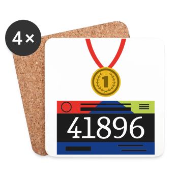 Running Runner Semi-Marathon - Dessous de verre (lot de 4) - blanc - Devant